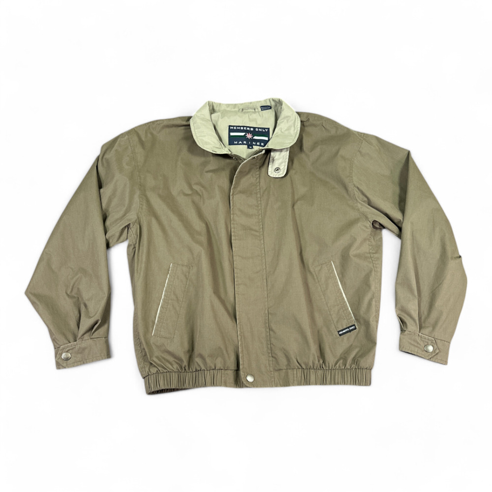 Vintage Members Only Jacket Adult MEDIUM Brown Tan Mariner Windbreaker 90s